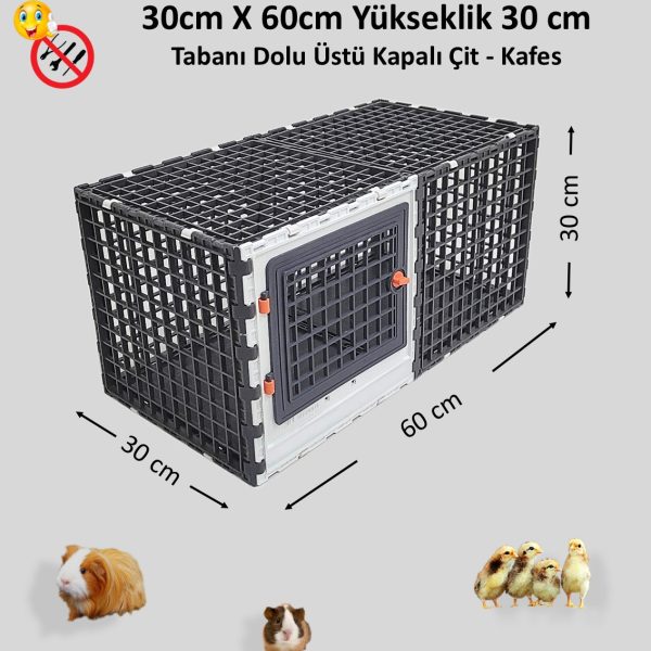 30cm X 60cm Yükseklik 30cm Tabanı Dolu Üstü Kapalı, Ginepig, Hamster, Civciv, Bıldırcın Çit ve Kafesidir.