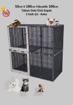 50cm X 100cm Yükseklik 50cm+50cm=100cm  Tabanı Dolu Üstü Kapalı  Kedi, Tavşan, Ginepig, Tavuk Çit ve Kafesi