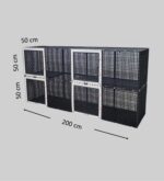 50cm X 200cm Yükseklik 100cm Kedi, Tavşan, Ginepig, Tavuk Tabanı Dolu Üstü Kapalı 2 Katlı Çit - Kafes - Görsel 2