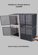 50cm X 100cm Yükseklik 50cm+50cm=100cm  Tabanı Dolu Üstü Kapalı  Kedi, Tavşan, Ginepig, Tavuk Çit ve Kafesi - Görsel 7