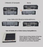 50cm X 200cm Yükseklik 100cm Kedi, Tavşan, Ginepig, Tavuk Tabanı Dolu Üstü Kapalı 2 Katlı Çit - Kafes - Görsel 3