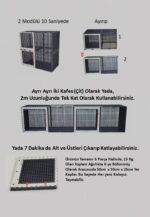 50cm X 100cm Yükseklik 50cm+50cm=100cm  Tabanı Dolu Üstü Kapalı  Kedi, Tavşan, Ginepig, Tavuk Çit ve Kafesi - Görsel 3