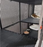 50cm X 200cm Yükseklik 100cm Kedi, Tavşan, Ginepig, Tavuk Tabanı Dolu Üstü Kapalı 2 Katlı Çit - Kafes - Görsel 6