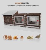 Ahşap&Plastik Karışımı Ginepig, Hamster, Civciv, Bıldırcın Temizlik Tavalı Kafes.