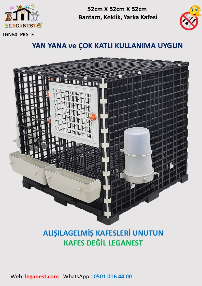 Slayt1 52cm X 52cm X 52cm Civciv Gelişim, Bantam, Karka, Keklik Kafesi LGN50_PKS_F - Görsel 1