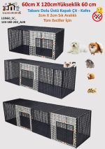 60X120X Yükseklik 60cm Tüm Evcillere Uygun 2cmx 2cm Aralıklı ÖLÇÜ ve RENK Seçenekli Kafes LGN60_SC120_AUK