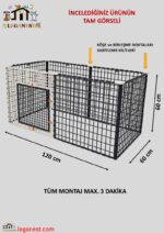 60cm X 120cm X Yükseklik 60cm Katlanabilir Köpek, Kedi, Tavşan, 3cmx 4cm Aralıklı Çit, Kafes (LGN60_SCX_6) - Görsel 3