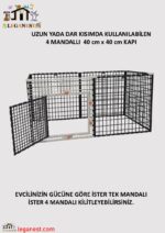 60cm X 120cm X Yükseklik 60cm Katlanabilir Köpek, Kedi, Tavşan, 3cmx 4cm Aralıklı Çit, Kafes (LGN60_SCX_6) - Görsel 4