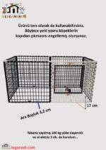 60cm X 120cm X Yükseklik 60cm Katlanabilir Köpek, Kedi, Tavşan, 3cmx 4cm Aralıklı Çit, Kafes (LGN60_SCX_6) - Görsel 5