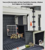 52cm X 52cm Yükseklik 75cm, Temizlik Tavalı, Küçük Irk Köpek, Kedi, Tavşan, Ginepig,  Hamster, Civciv Ev, Yuva, Kafesi ve Bahçesi. - Görsel 7