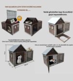 52cm X 104cm Yükseklik 52cm, Çatılı Bölüm Yükseklik 75cm,Ahşap&Plastik Karışımı, Köpek, Kedi, Tavşan, Ginepig,  Hamster, Civciv Ev, Yuva, Kafesi ve Bahçesi. - Görsel 8