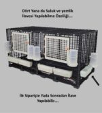 62cm X 124cm X 62cm Tabanı Düz Tavuk, Sülün, Yarka, Bantam, Güvercin, Keklik Kafesi - Görsel 4