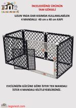 60cm X 120cm X Yükseklik 60cm Katlanabilir Köpek, Kedi, Tavşan 4,5cmx 4,5cm Aralıklı Çit, Kafes (LGN60_SCY) - Görsel 3