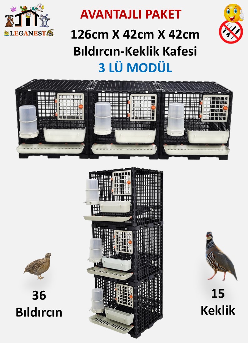 Slayt1 3 ADET_42cm X 42cm X 42cm _ 36 Bıldırcın, 15 Keklik Kapasiteli - Görsel 1